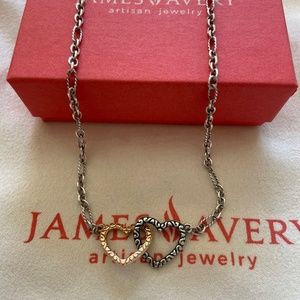 Retired James Avery Hearts Together Necklace